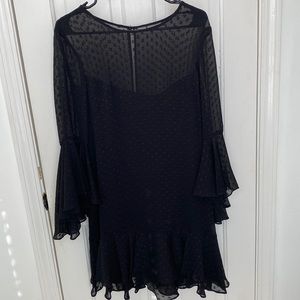 Black Vince camuto sheer dress with built in Valois black slip. Size 8. NWT.